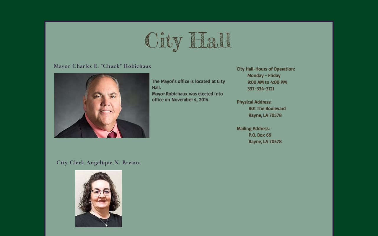 Rayne City Hall records counter that handles Rayne warrant records requests